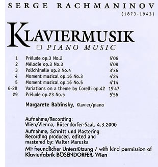 Rachmaninov Klavierwerke